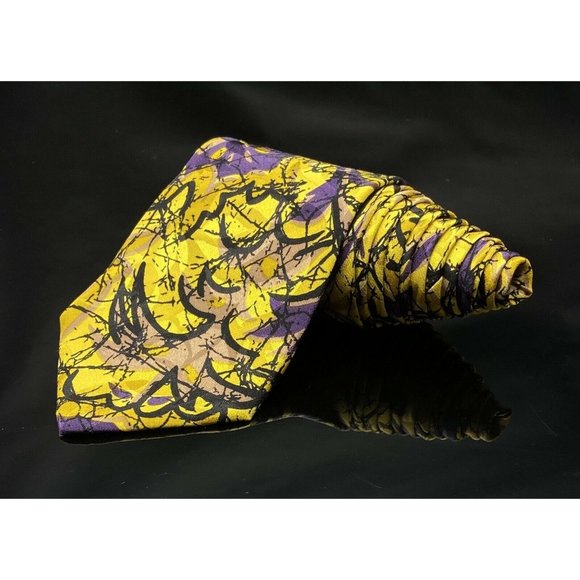 BRIONI all Silk Tie in Multi-Color Abstract Art